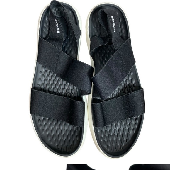 CROCS 9W-9.5LiteRide Elastic Strap Slingback Lightweight Sandals 9-9.5W/reg - Picture 4 of 9